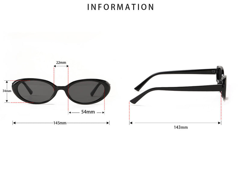 Fashionable Oval Frame Cat-Eye PC Sunglasses