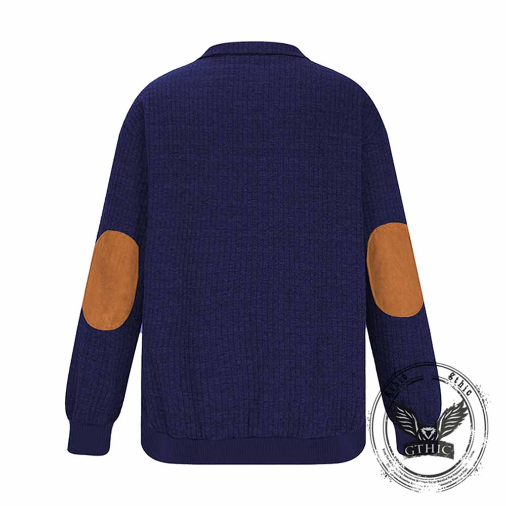 Fashionable Plaid Half-Zip Jacquard Sweatshirt