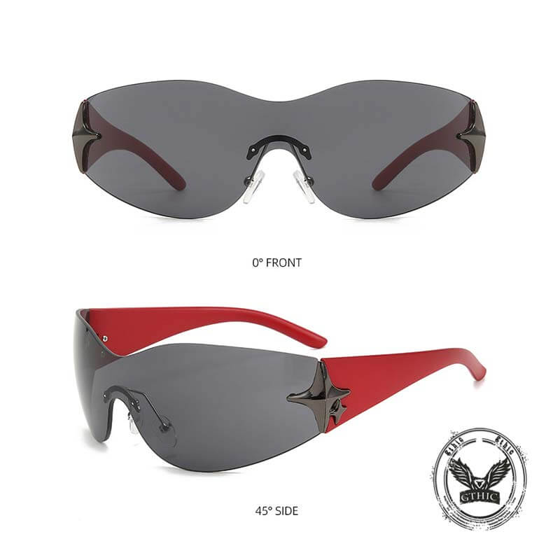 star goggles Fashionable Star Design Frameless PC Sunglasses