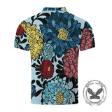 Fashionable Summer Floral Print Short Sleeve Polo Shirt | Gthic.com