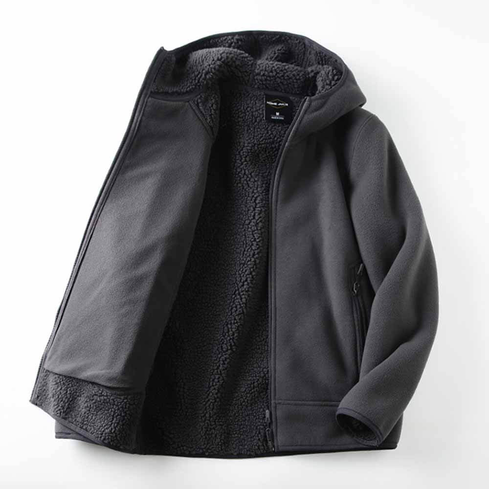 Fashionable Warm Men's Hooded Zip-Up Jacket