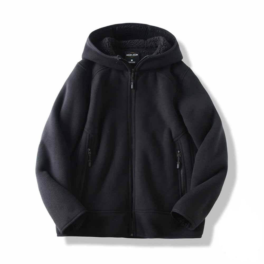 Fashionable Warm Men's Hooded Zip-Up Jacket