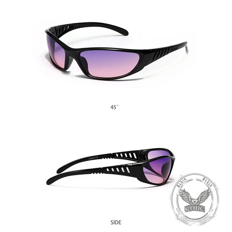 Fashionable Y2K Colorful Hollow UV-Proof PC Sunglasses | Gthic.com