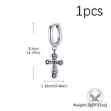 Fashionable Zircon Cross Stainless Steel Earrings