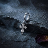 Fashionable Zircon Cross Stainless Steel Earrings