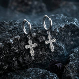 Fashionable Zircon Cross Stainless Steel Earrings | Gthic.com