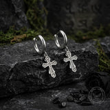 Fashionable Zircon Cross Stainless Steel Earrings