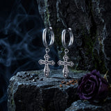 Fashionable Zircon Cross Stainless Steel Earrings | Gthic.com