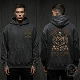 Fate Is Eternal Winged Skeleton Vintage Washed Hoodie | Gthic.com