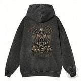 Fate Is Eternal Winged Skeleton Vintage Washed Hoodie