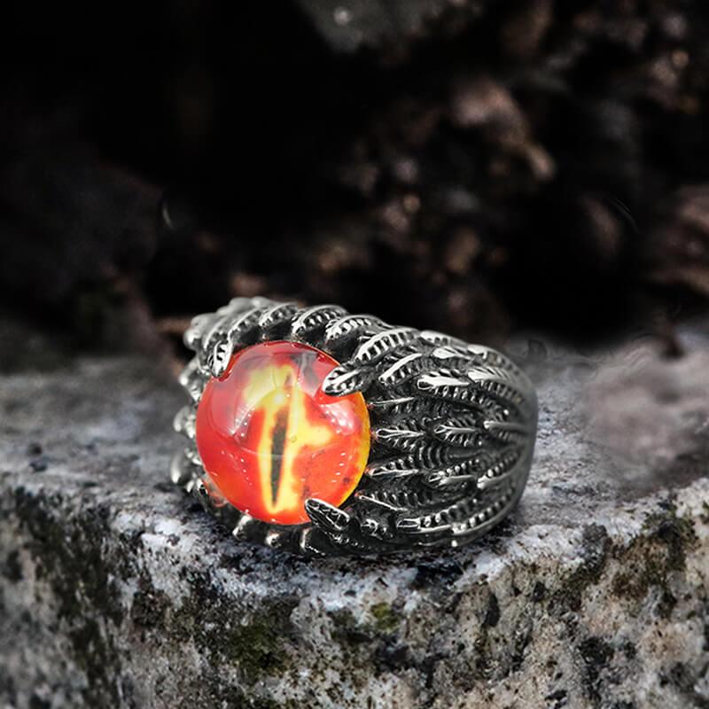 Feather Eye Stainless Steel Ring | Gthic.com