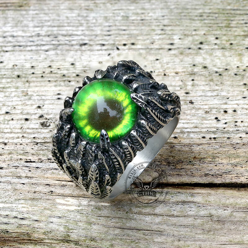 Feather Eye Stainless Steel Ring | Gthic.com