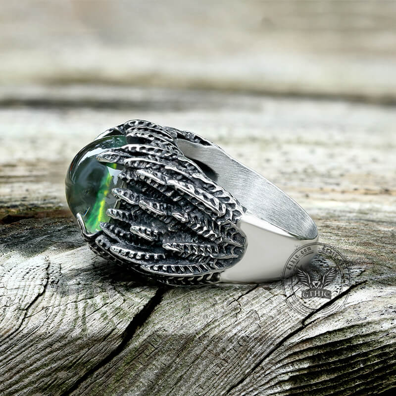 Feather Eye Stainless Steel Ring | Gthic.com