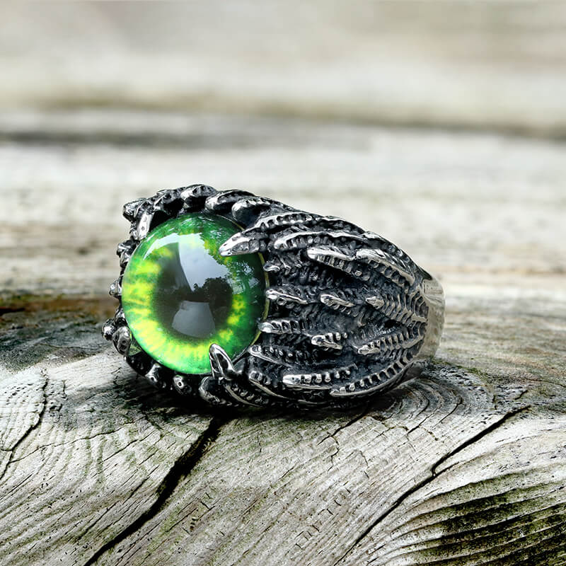 Feather Eye Stainless Steel Ring | Gthic.com