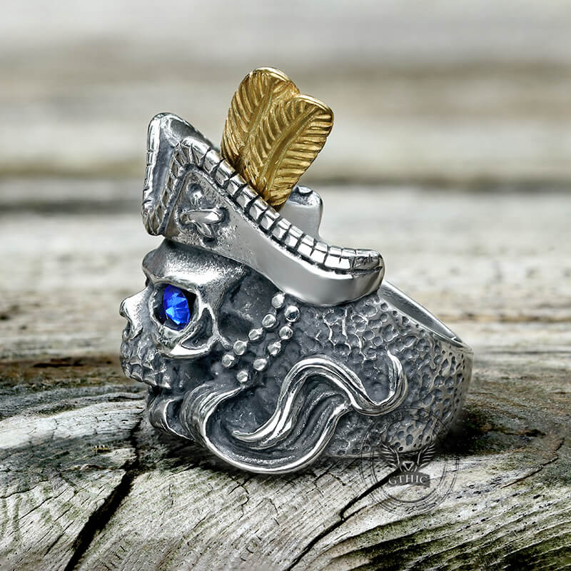 Feather Hat Pirate Stainless Steel Ring