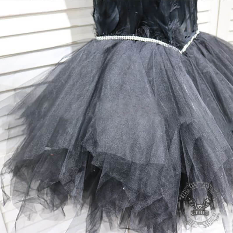 Feather Mesh Tutu Tube Mini Dress