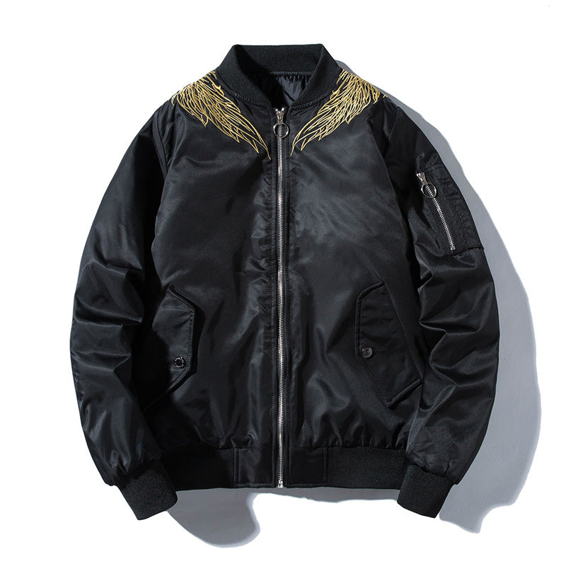 Feather Tail Embroidery Thickened Baseball Uniform Flight Jacket | Gthic.com