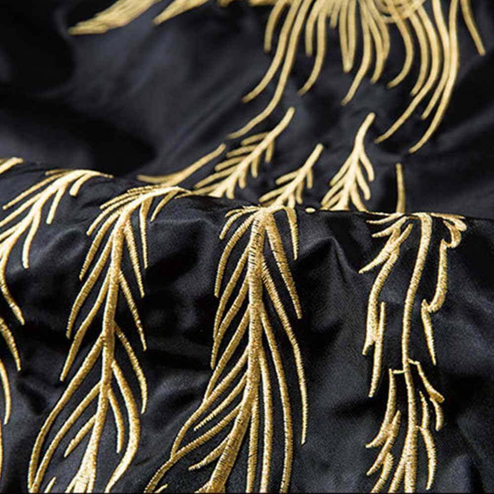 Feather Tail Embroidery Thickened Baseball Uniform Flight Jacket | Gthic.com