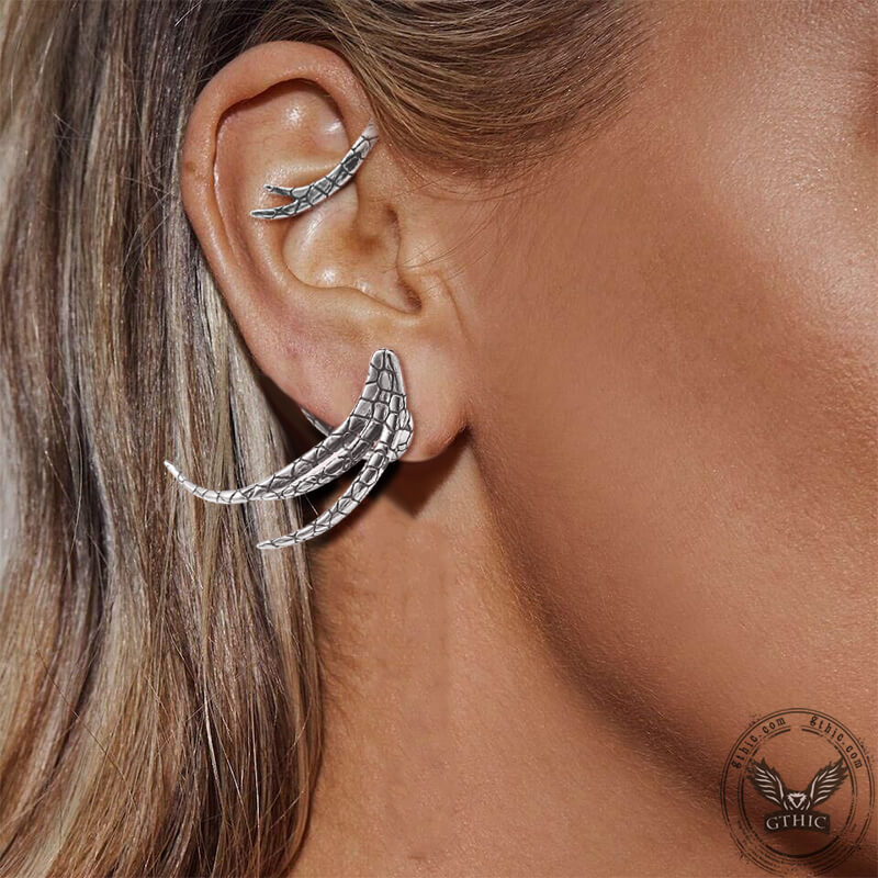 Feather Wing Stainless Steel Ear Cuff | Gthic.com