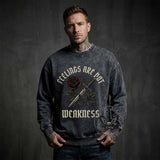 Feelings Are Not Weakness Rose Vintage Washed Sweatshirt | Gthic.com