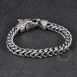 Fenrir Wolf Head Gem Eye Stainless Steel Bracelet