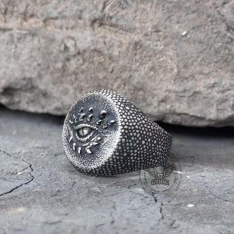 Fierce Dragon Eye Sterling Silver Ring