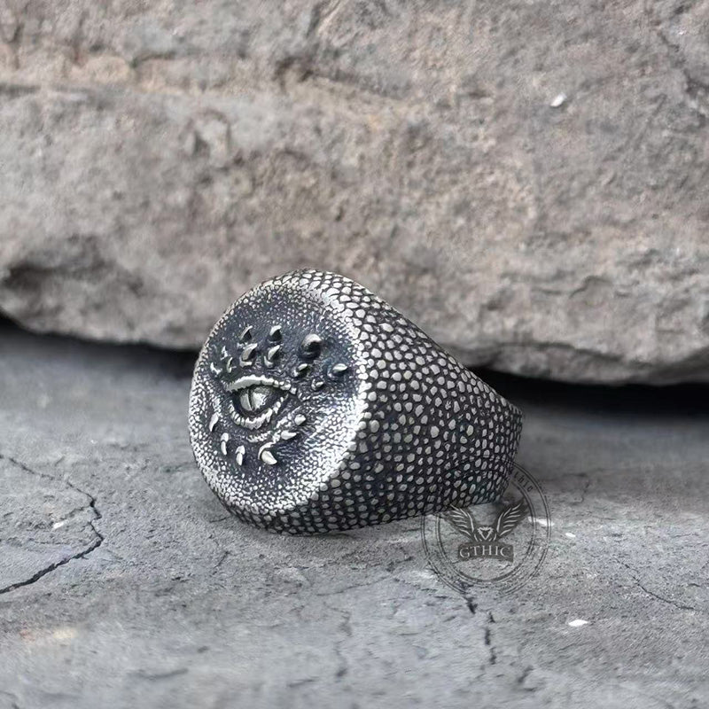 Fierce Dragon Eye Sterling Silver Ring