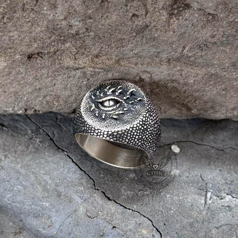 Fierce Dragon Eye Sterling Silver Ring