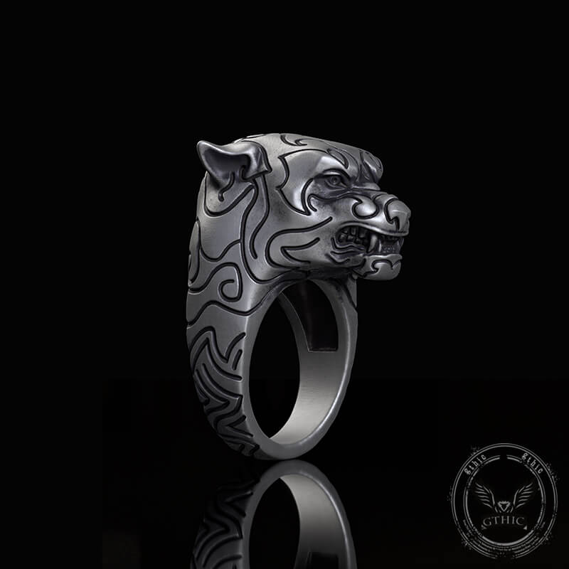 Fierce Panther Sterling Silver Animal Ring | Gthic.com