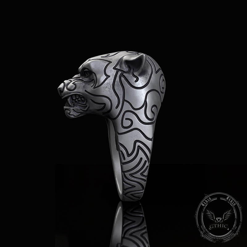 Fierce Panther Sterling Silver Animal Ring | Gthic.com