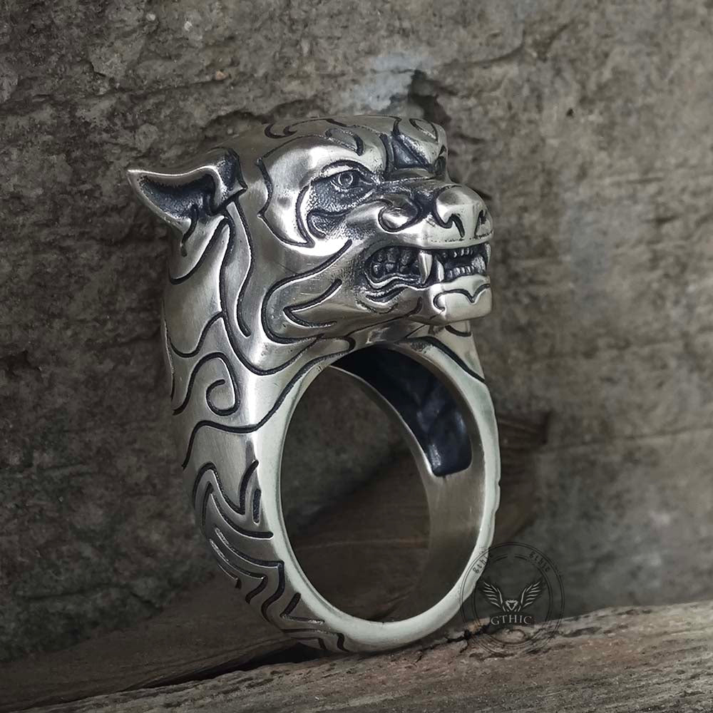 Fierce Panther Sterling Silver Animal Ring | Gthic.com