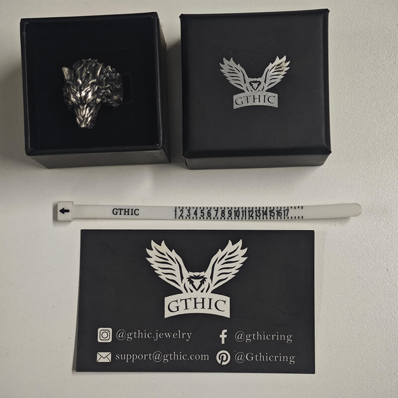 Fierce Roaring Wolf Sterling Silver Viking Ring