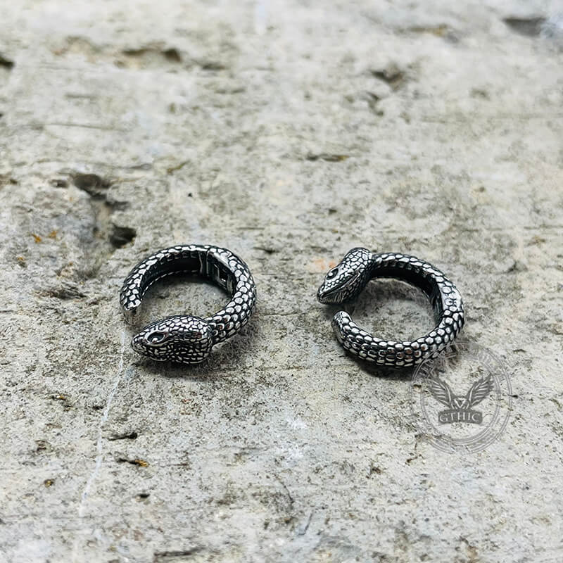 Fierce Snake Stainless Steel Ear Cuffs | Gthic.com