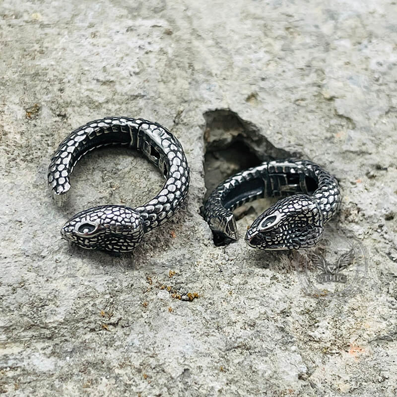 Fierce Snake Stainless Steel Ear Cuffs | Gthic.com