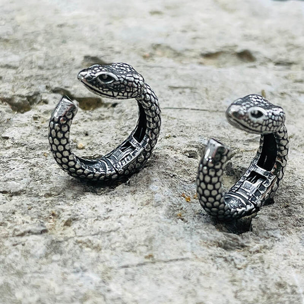 Fierce Snake Stainless Steel Ear Cuffs | Gthic.com