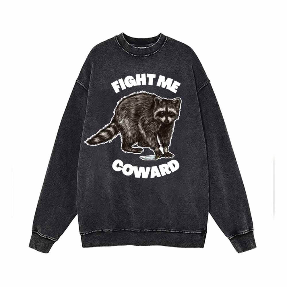 Fight Me Coward Vintage Washed Sweatshirt | Gthic.com