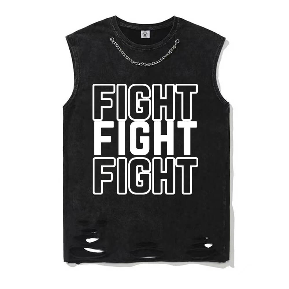  Fight Vintage Washed T-shirt Vest Top | Gthic.com