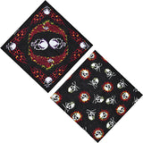 Quadratischer Schal mit Totenkopf-Motiv aus Baumwolle mit Feuerflügel-Print