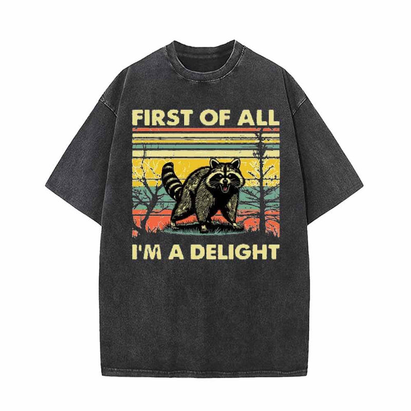 First Of All I’m A Delight Vintage Washed T-shirt | Gthic.com