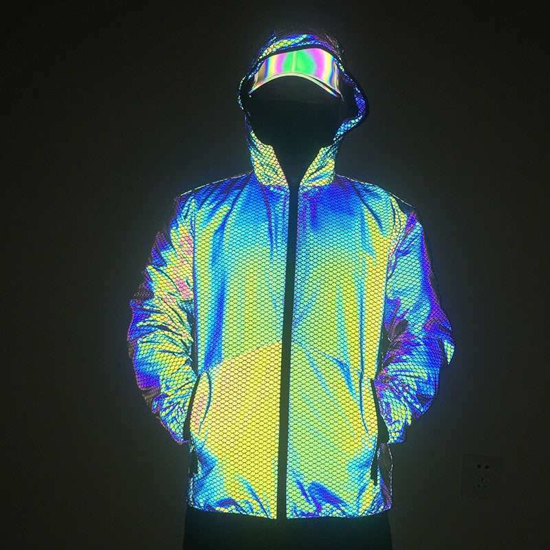 Fish Scale Texture Reflective Casual Jacket | Gthic.com