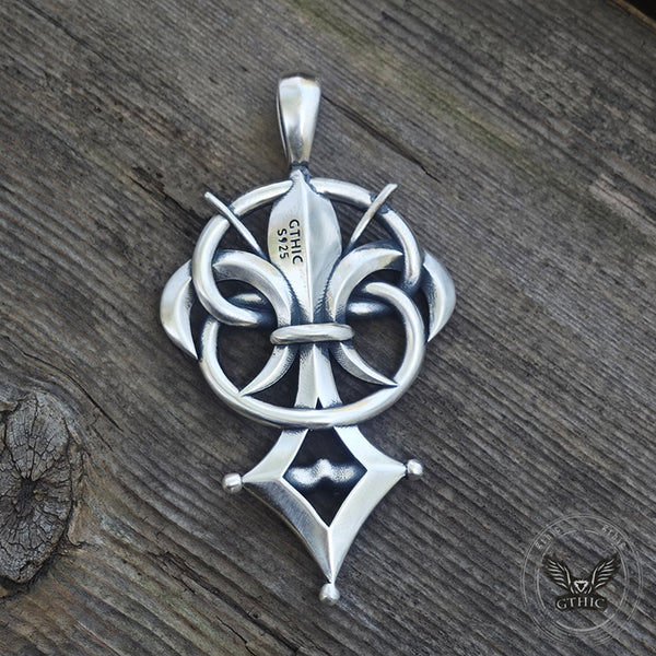 Fleur-De-Lis Sterling Silver Christian Pendant | Gthic.com