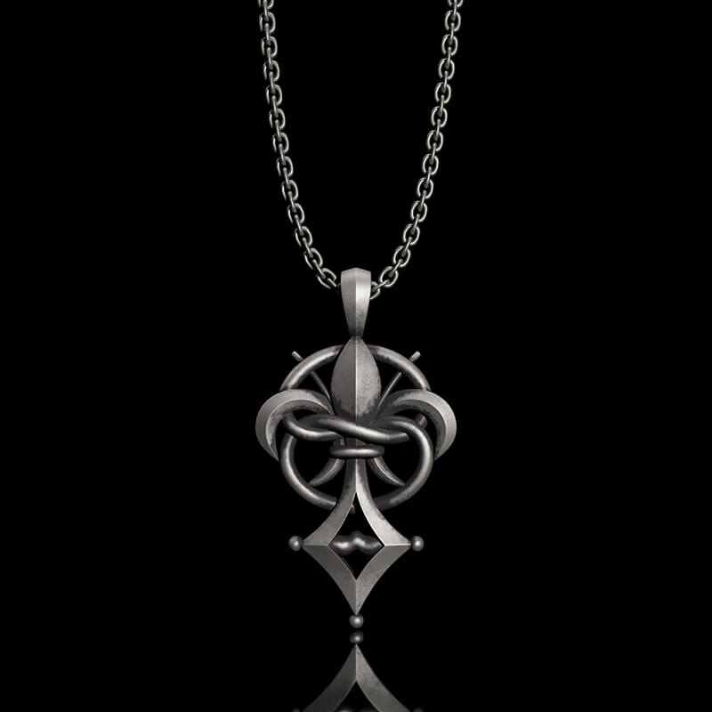 Fleur-De-Lis Sterling Silver Christian Pendant | Gthic.com