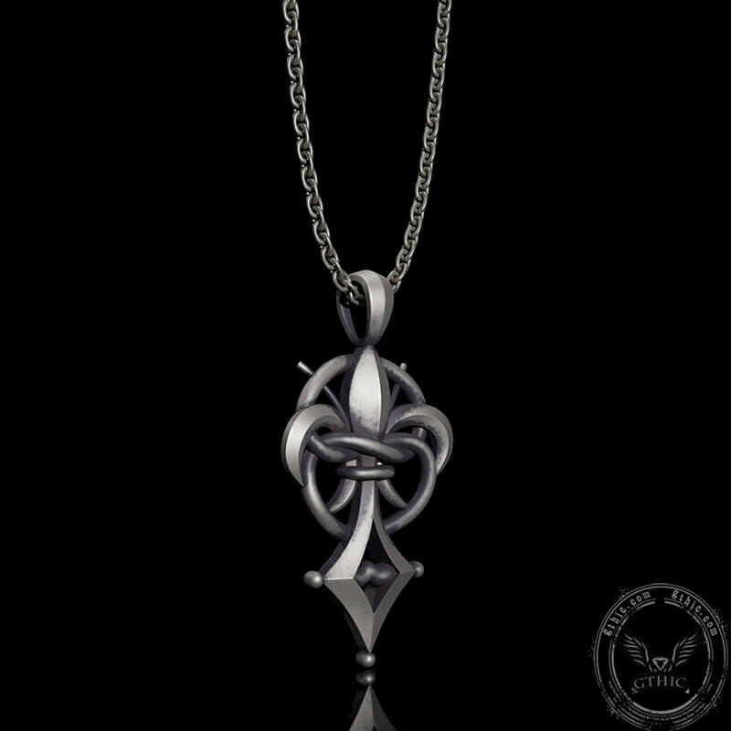 Fleur-De-Lis Sterling Silver Christian Pendant | Gthic.com