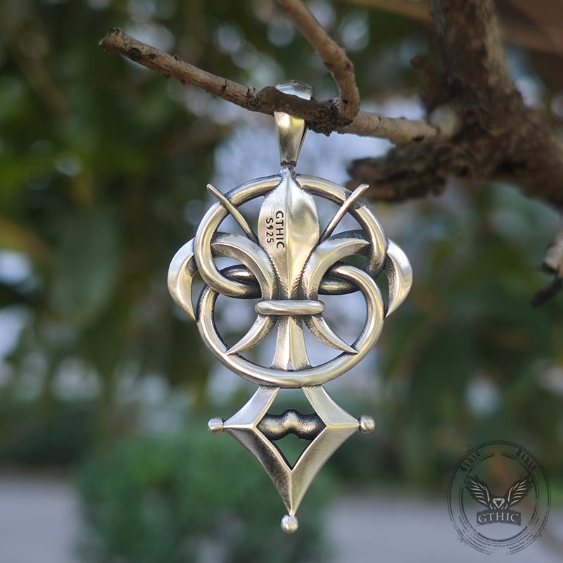 Fleur-De-Lis Sterling Silver Christian Pendant | Gthic.com