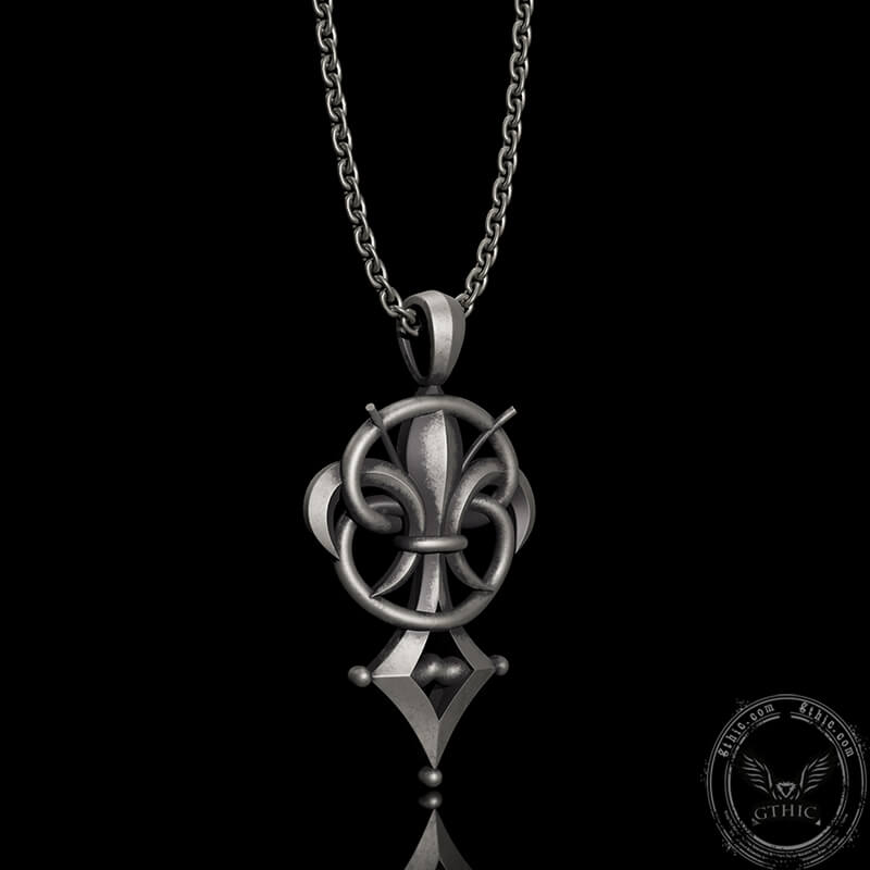 Fleur-De-Lis Sterling Silver Christian Pendant | Gthic.com