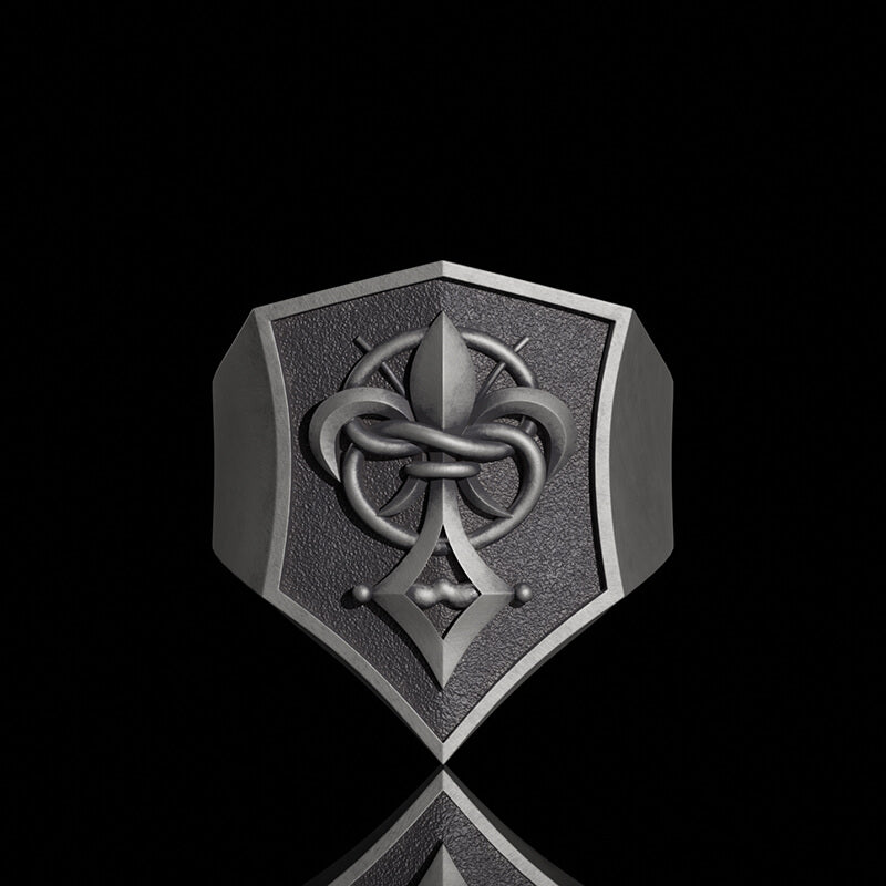 Fleur-De-Lis Sterling Silver Christian Ring | Gthic.com