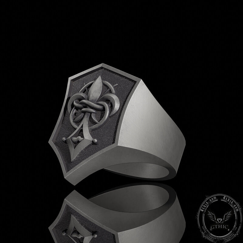 Fleur-De-Lis Sterling Silver Christian Ring | Gthic.com