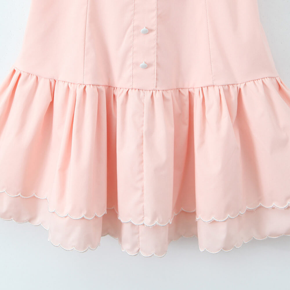 Floral Embroidery Back Tie-Back Suspender Dress