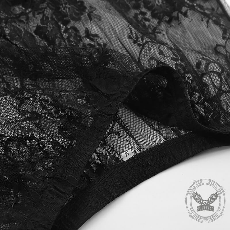 Floral pattern High Waist Flare Maxi Lace skirt