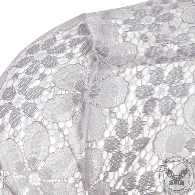 Floral Pattern Lace Lapel Men’s Shirt | Gthic.com